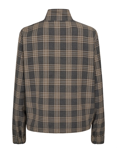 Nümph - NUKamala Zip Skjorte - Dark Grey Melange 